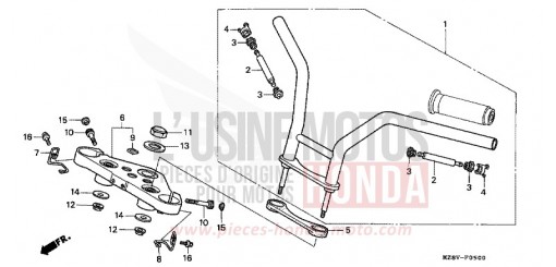 HANDLE PIPE/TOP BRIDGE (1) VT600CV de 1997
